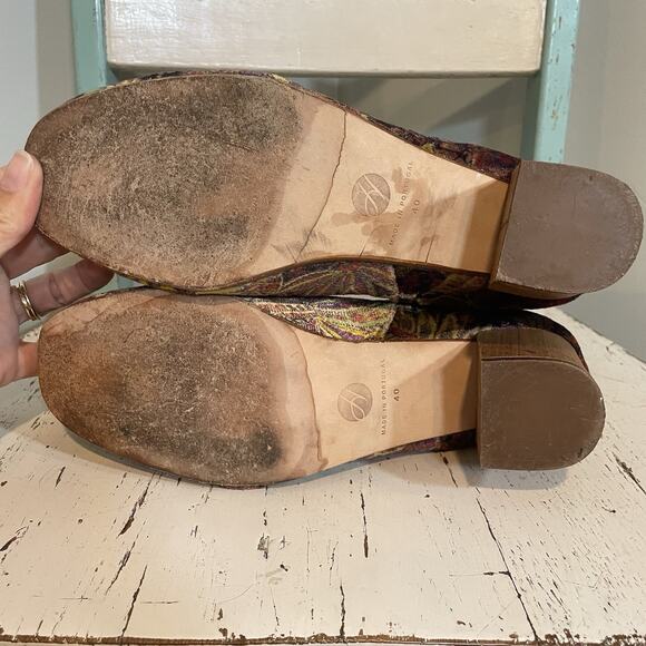 Hudson London Apisi Velvet Ankle Booties 40 Size 9 Portugal Dark Romantic Boho - Picture 7 of 8